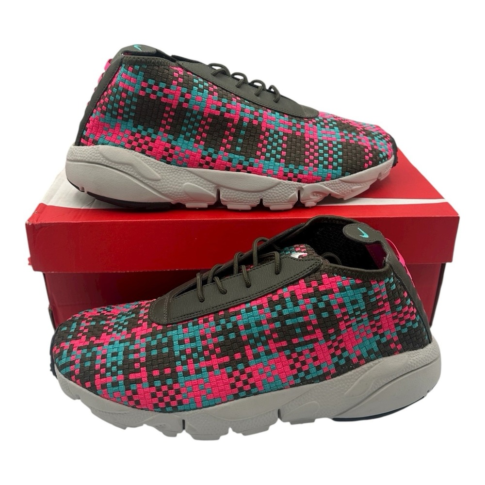 Nike Air Footscape Desert Chukka Shoes Mens 9 Pink/Hyper Jade Woven 652822 300